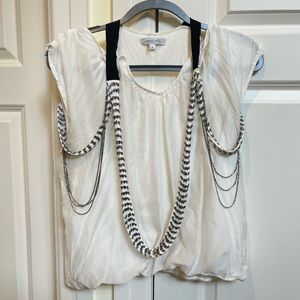 Miha White Cold Shoulder Top